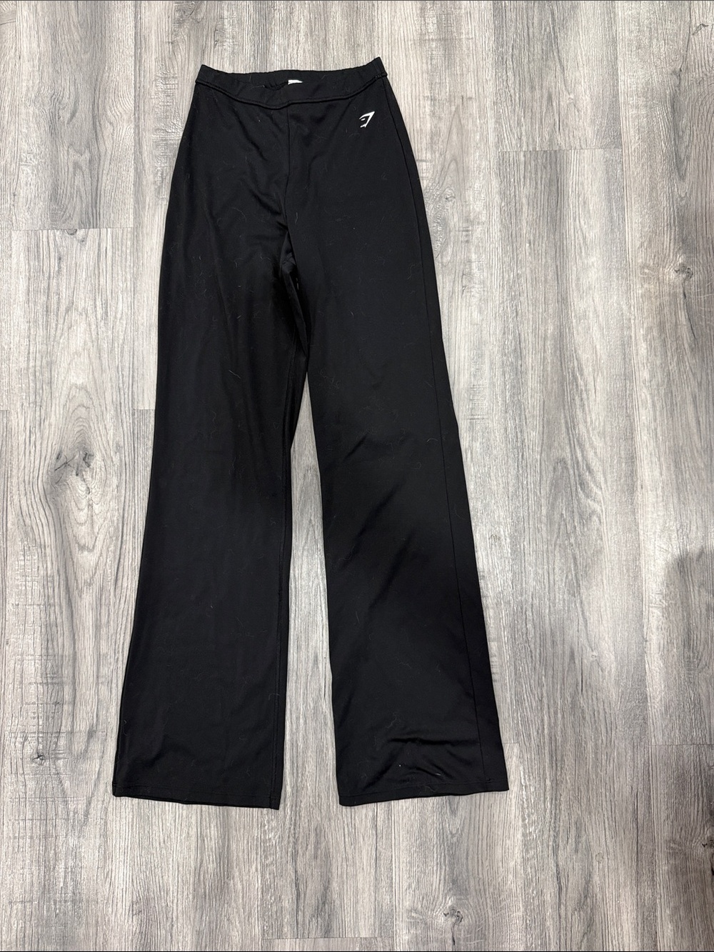Gymshark Black Wide-Leg Athletic Pants with Small Logo